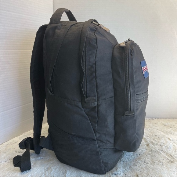 JanSport Backpack Bag Book Beach Oversize 4 Compartment Black - Picture 2 of 14